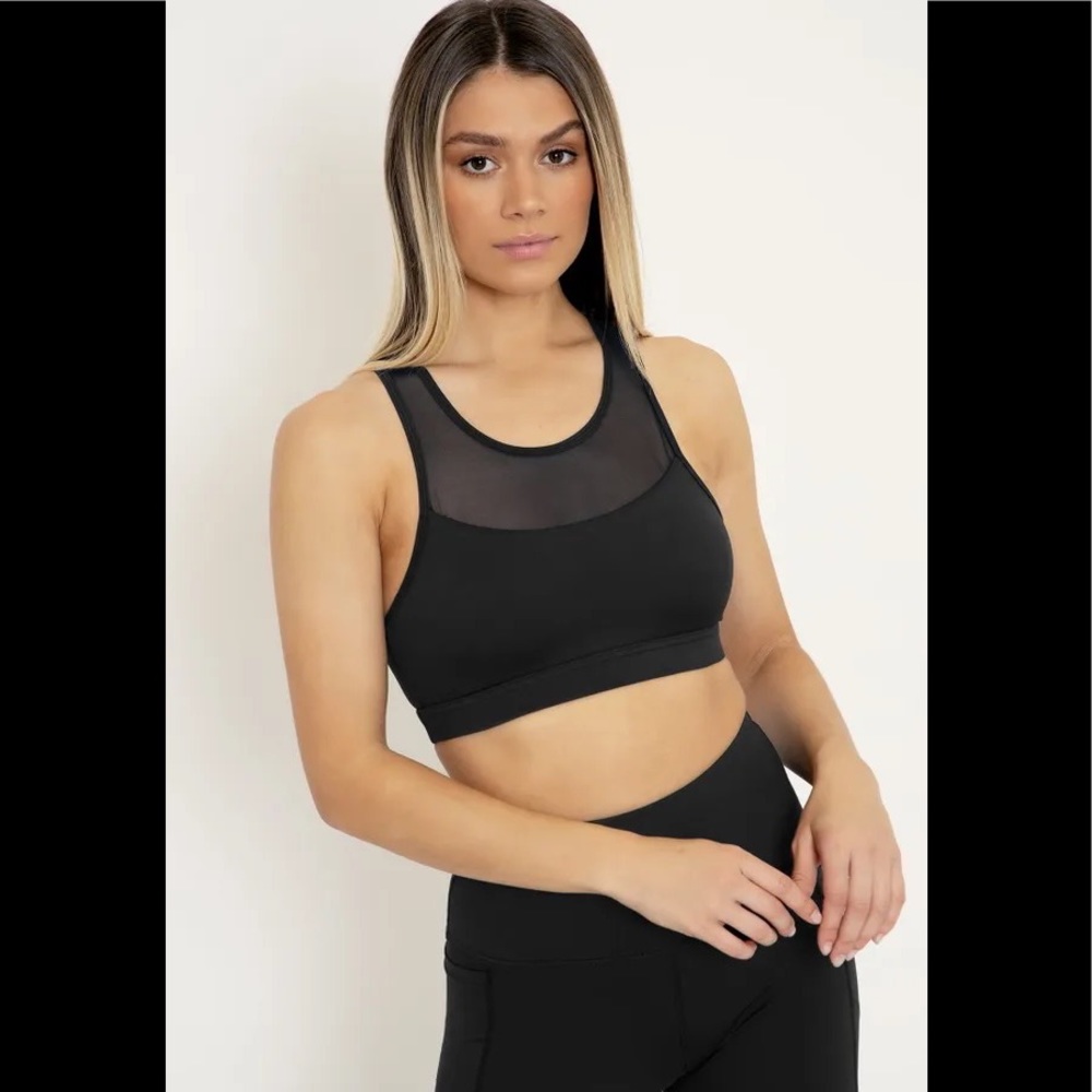 NWT Blackmilk Sheer Top Racer Back Crop Large